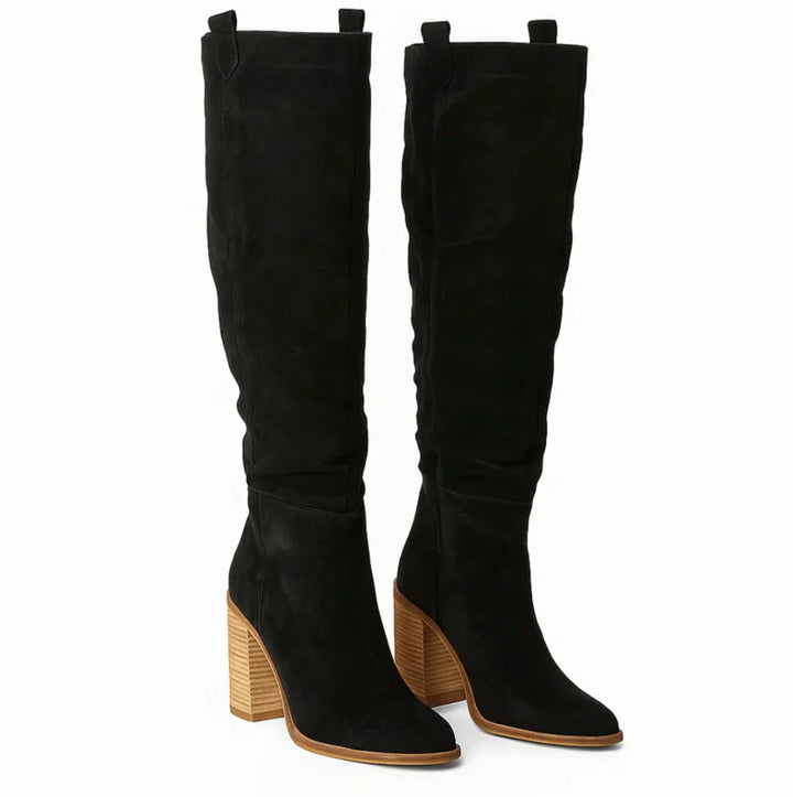 SUEVIRA™ | SUEDE BLOCK HEEL BOOTS