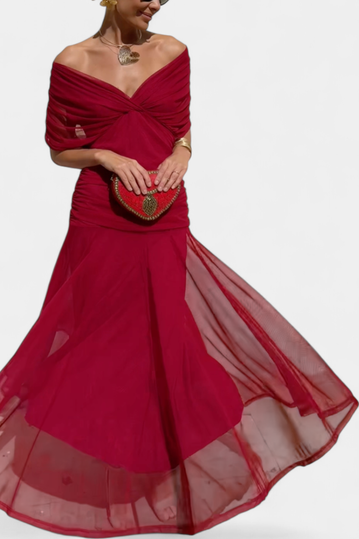 Alondra™ Long Floral Dress with V-Neck