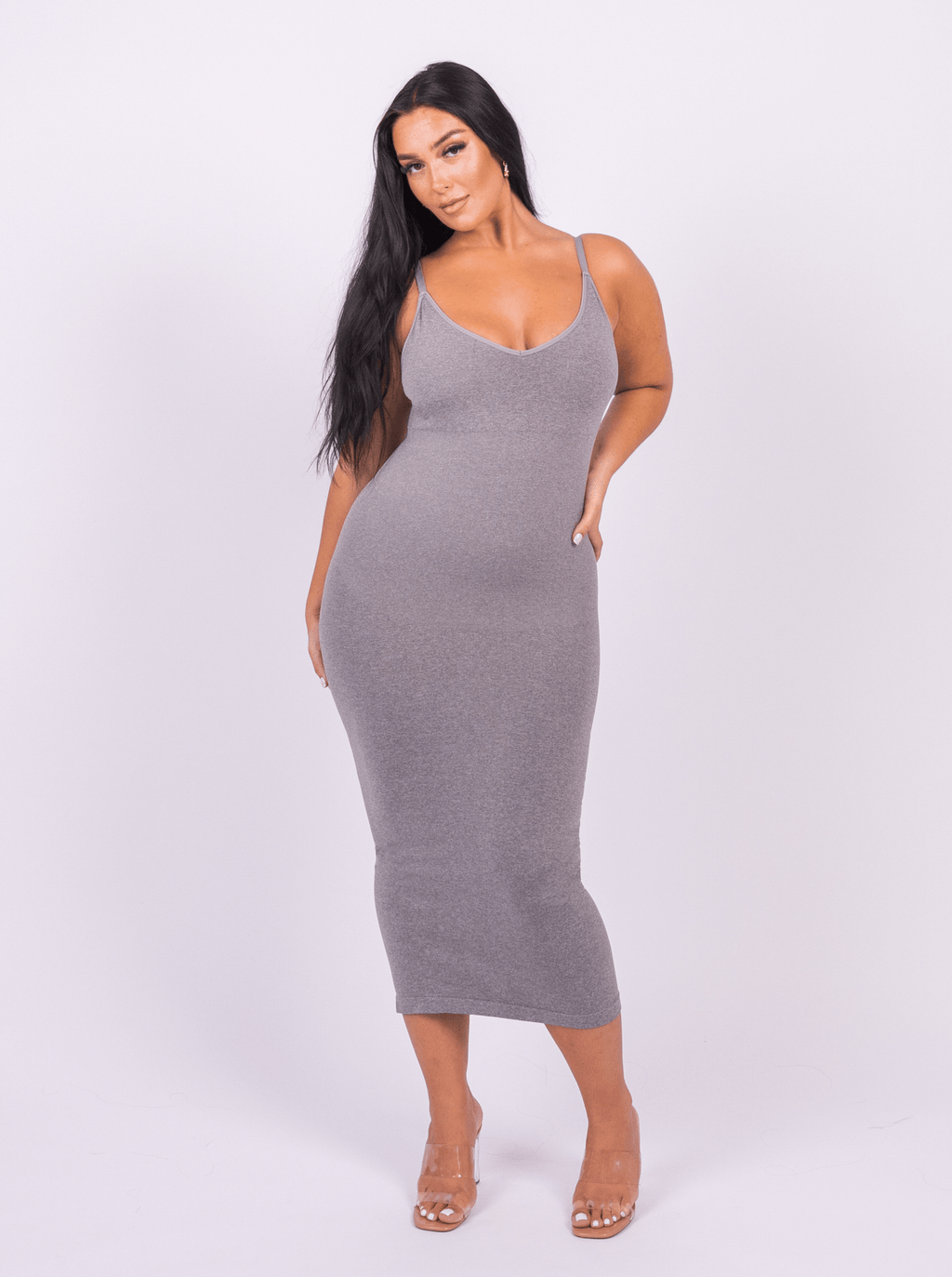 Azura - Shaper Maxi Jurk V-Hals En Spaghetti Schouderbandjes