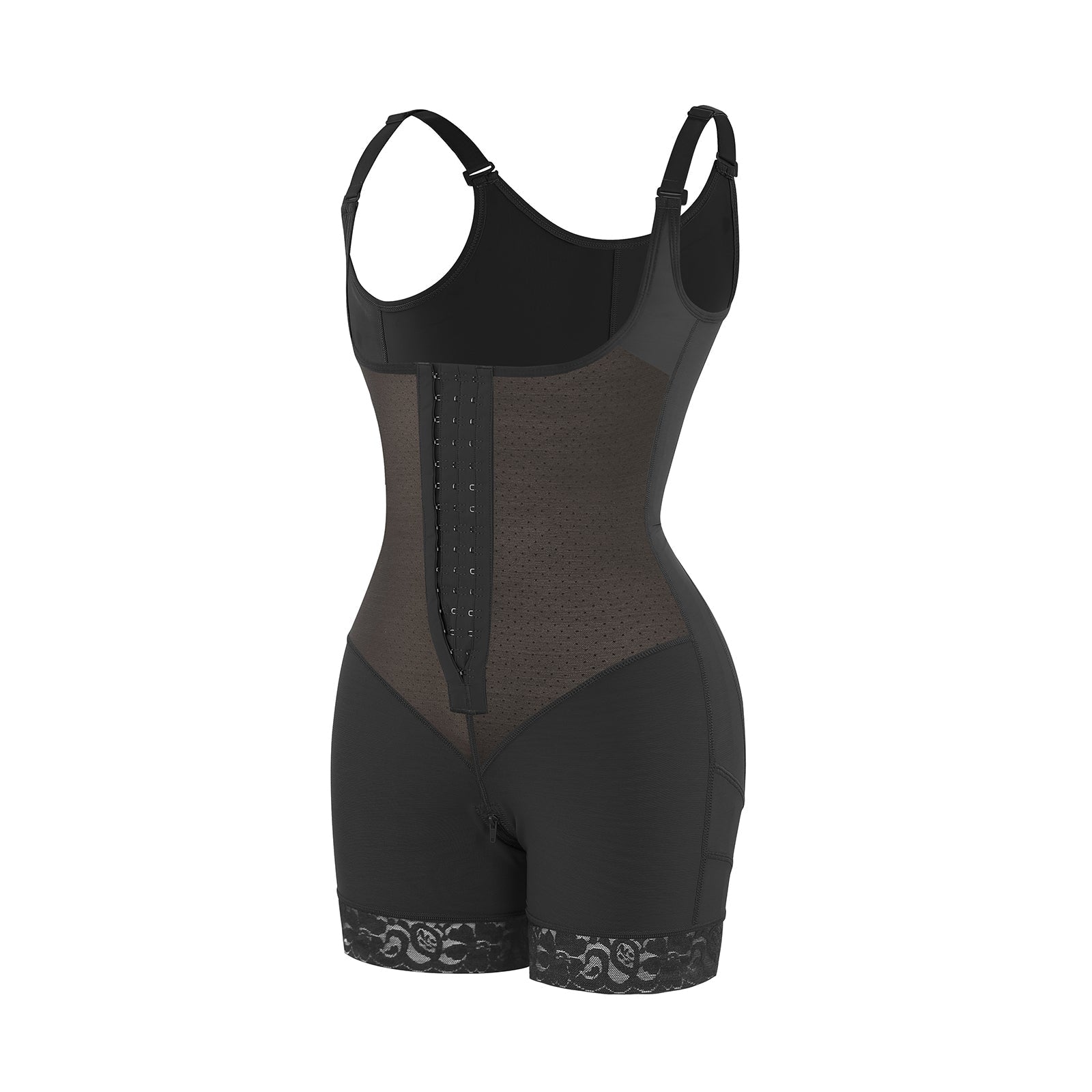 Felicia Short Powernet® - Ademende Latex Body met Open Borst, Buikcontrole en Stevige Compressie Shapewear.