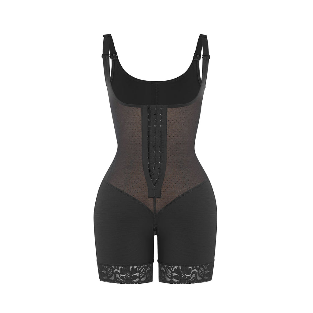 Felicia Short Powernet® - Ademende Latex Body met Open Borst, Buikcontrole en Stevige Compressie Shapewear.