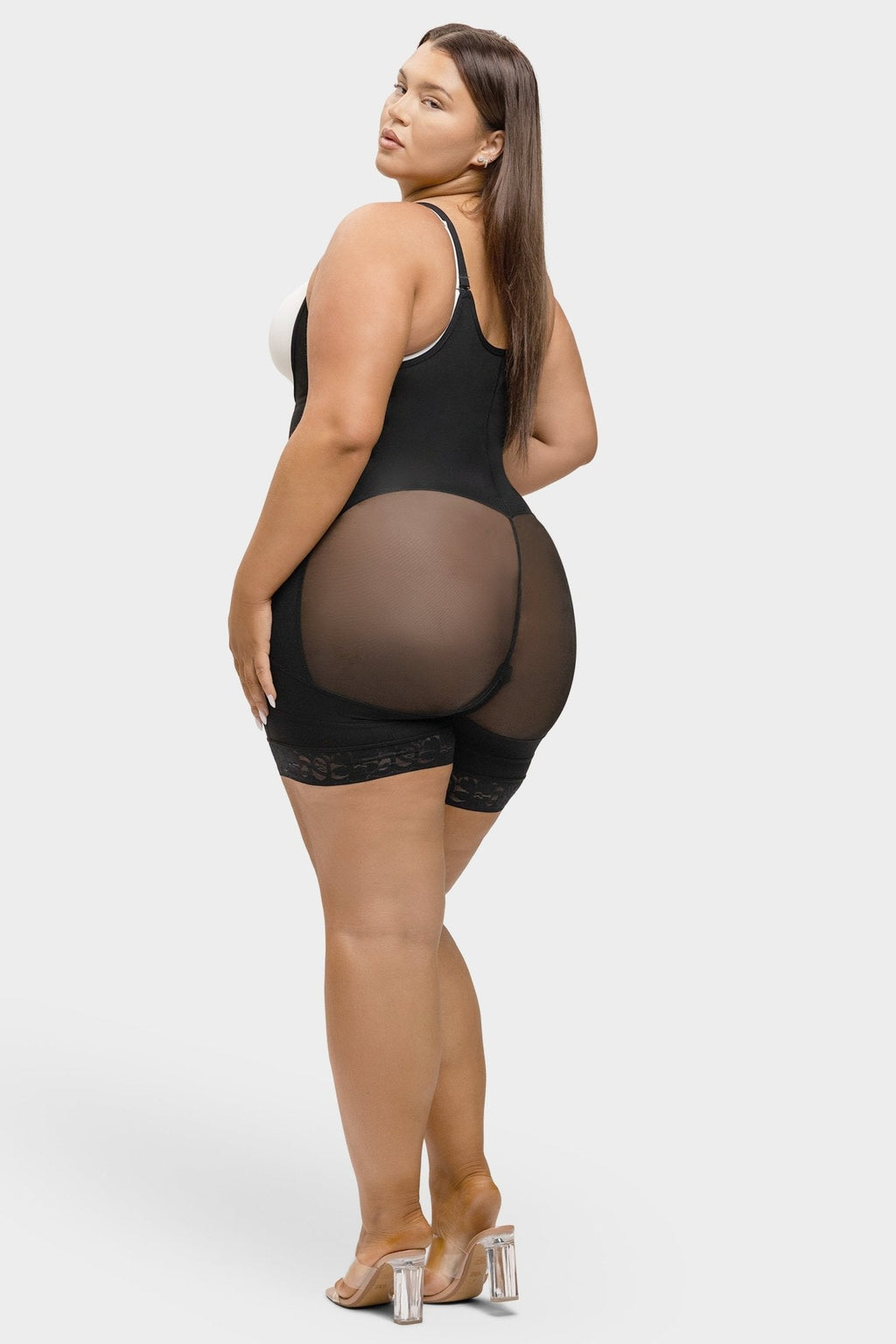Felicia Short Powernet® - Ademende Latex Body met Open Borst, Buikcontrole en Stevige Compressie Shapewear.