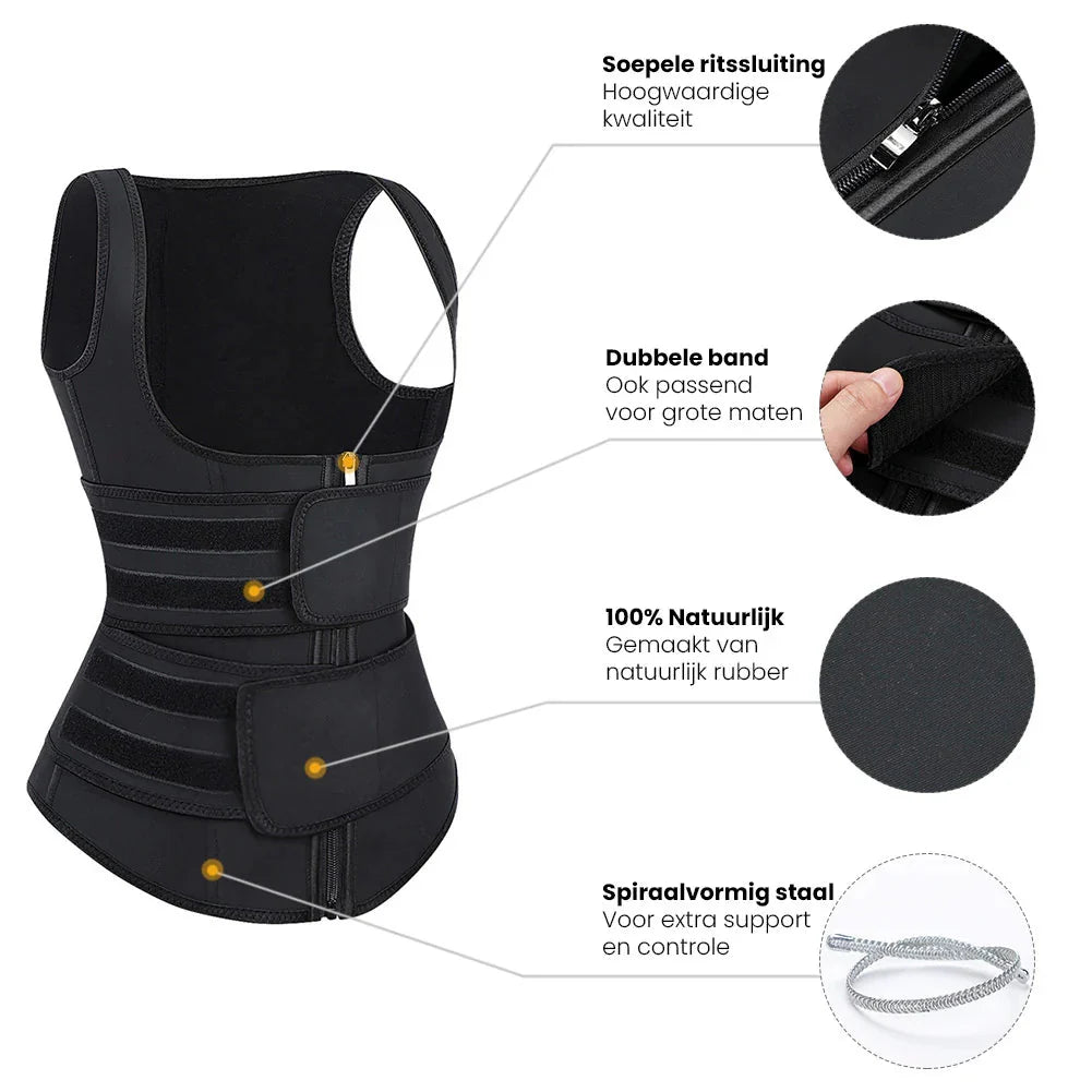 Grace - Waist Trainer - Anti zij en Rugvet - 7 Stalen Baleinen