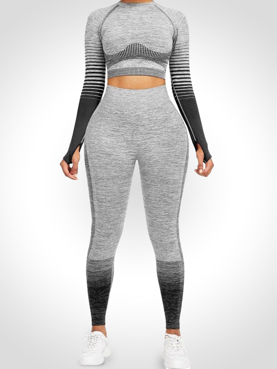 Kaylee - Crop Top Ronde Hals Hoge Taille Broek