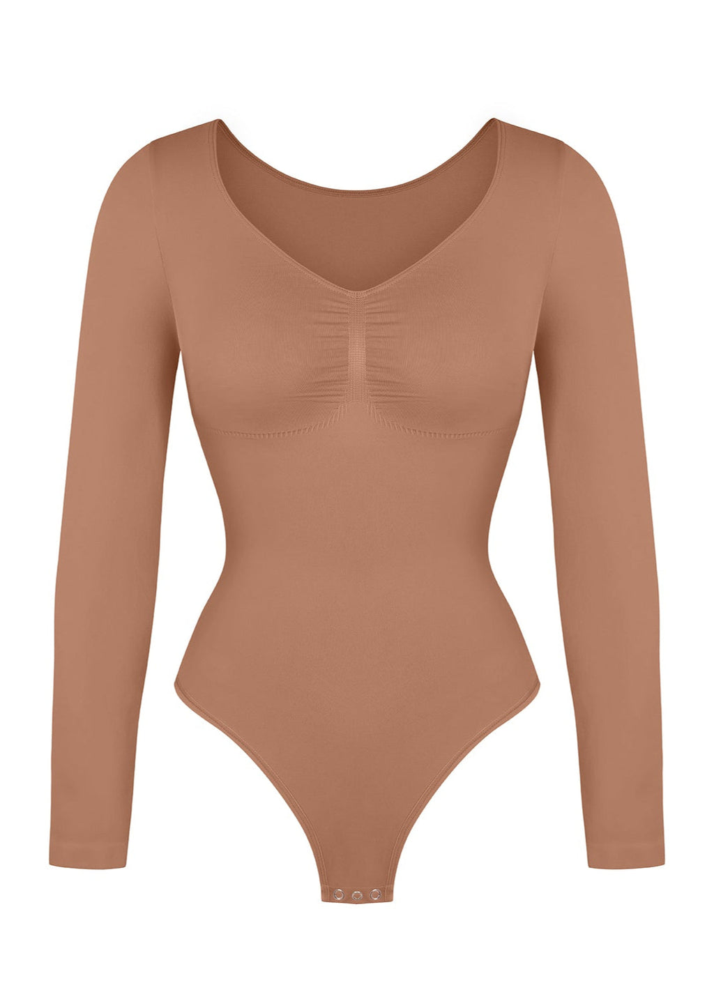 Stefanie Lange Mouw -  Naadloze Body met String, Borstondersteuning & Buikcontrole