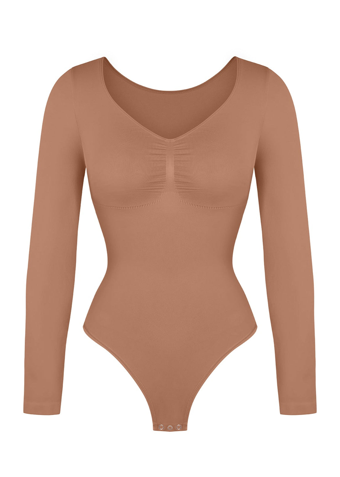Stefanie Lange Mouw -  Naadloze Body met String, Borstondersteuning & Buikcontrole