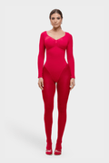 Stefanie Lange Mouw -  Naadloze Body met String, Borstondersteuning & Buikcontrole