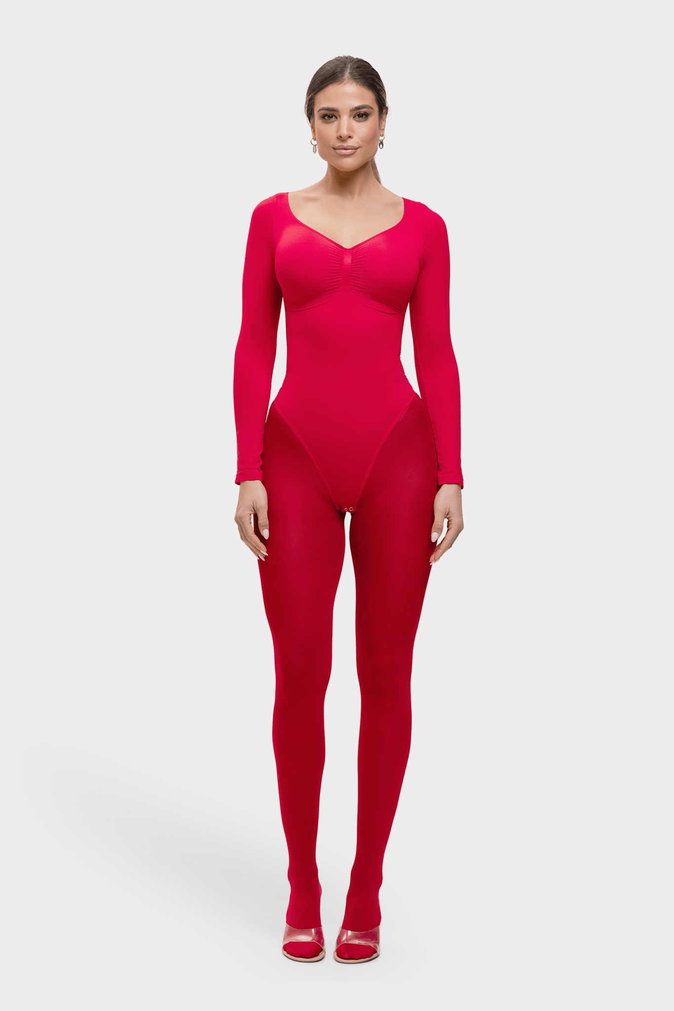Stefanie Lange Mouw -  Naadloze Body met String, Borstondersteuning & Buikcontrole