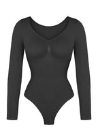 Stefanie Lange Mouw -  Naadloze Body met String, Borstondersteuning & Buikcontrole