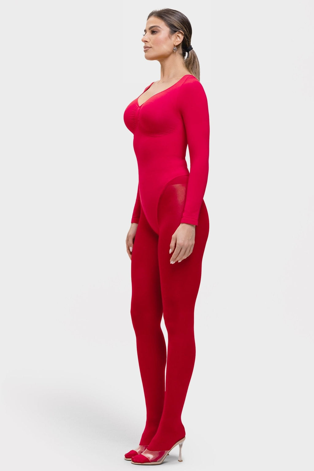 Stefanie Lange Mouw -  Naadloze Body met String, Borstondersteuning & Buikcontrole