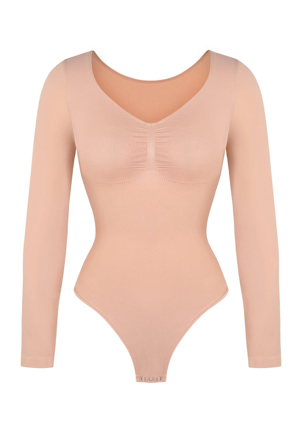 Stefanie Lange Mouw -  Naadloze Body met String, Borstondersteuning & Buikcontrole