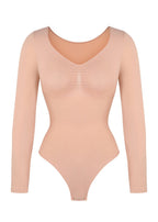 Stefanie Lange Mouw -  Naadloze Body met String, Borstondersteuning & Buikcontrole