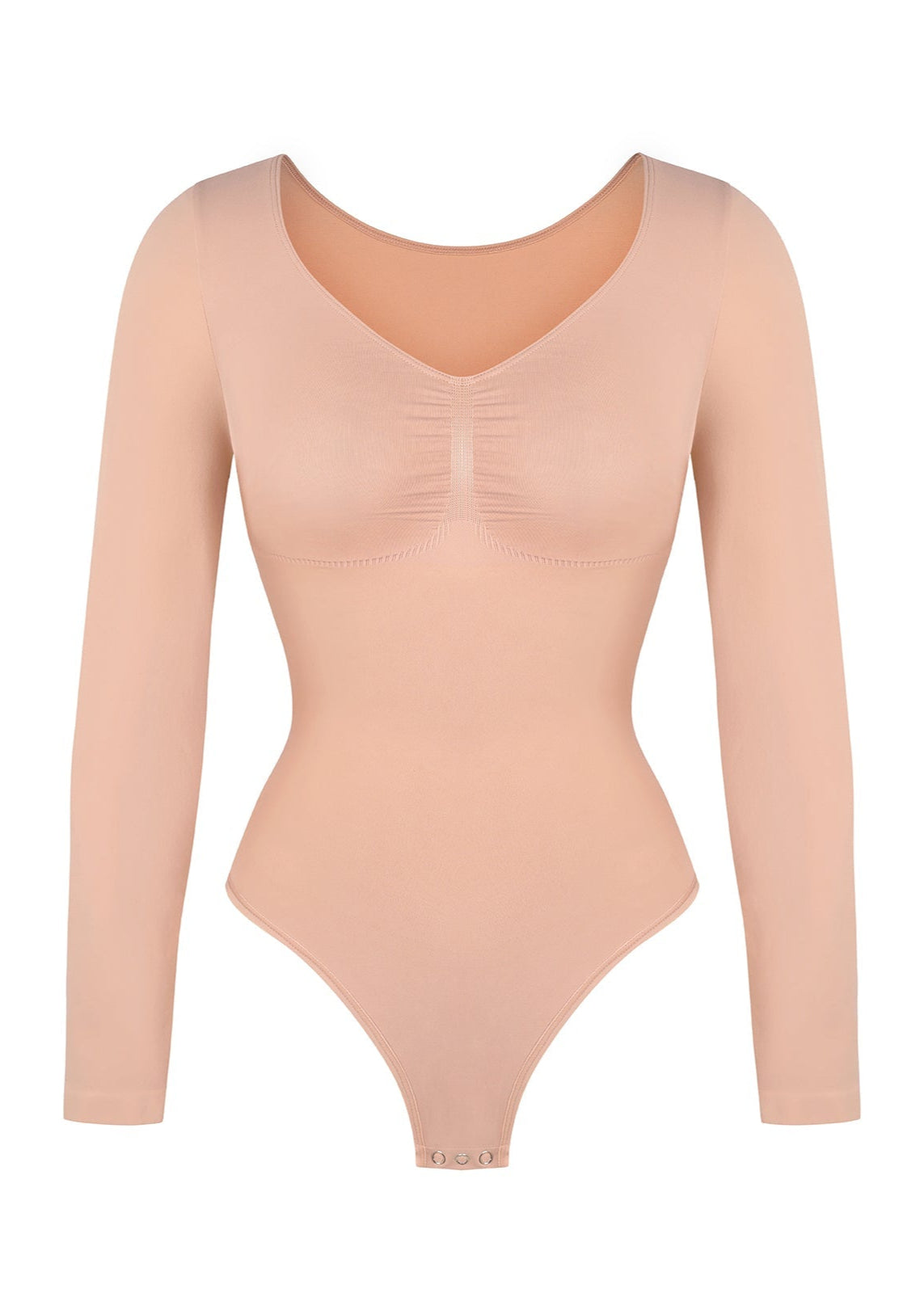 Stefanie Lange Mouw -  Naadloze Body met String, Borstondersteuning & Buikcontrole