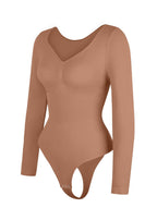 Stefanie Lange Mouw -  Naadloze Body met String, Borstondersteuning & Buikcontrole