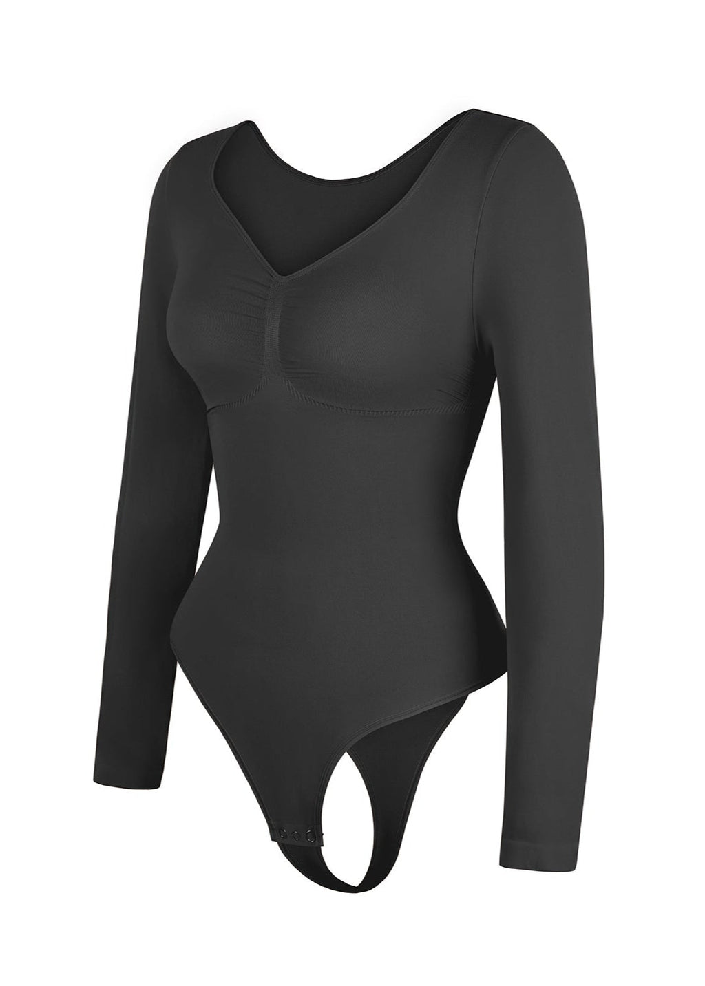 Stefanie Lange Mouw -  Naadloze Body met String, Borstondersteuning & Buikcontrole