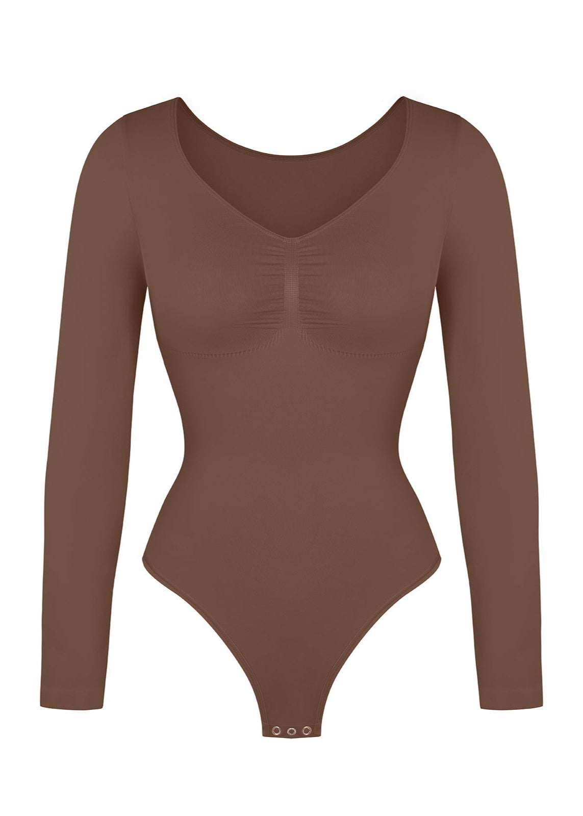 Stefanie Lange Mouw -  Naadloze Body met String, Borstondersteuning & Buikcontrole