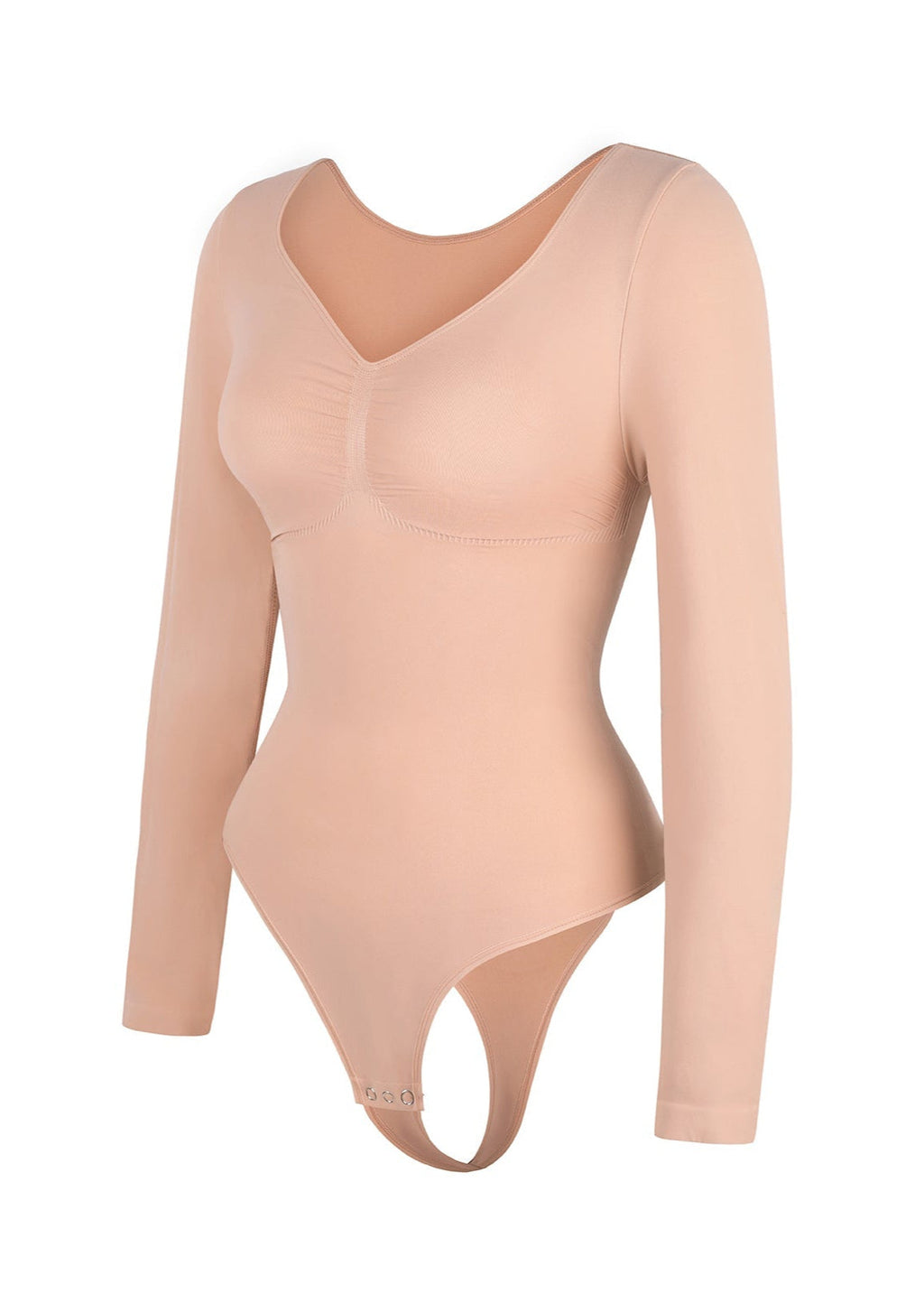 Stefanie Lange Mouw -  Naadloze Body met String, Borstondersteuning & Buikcontrole