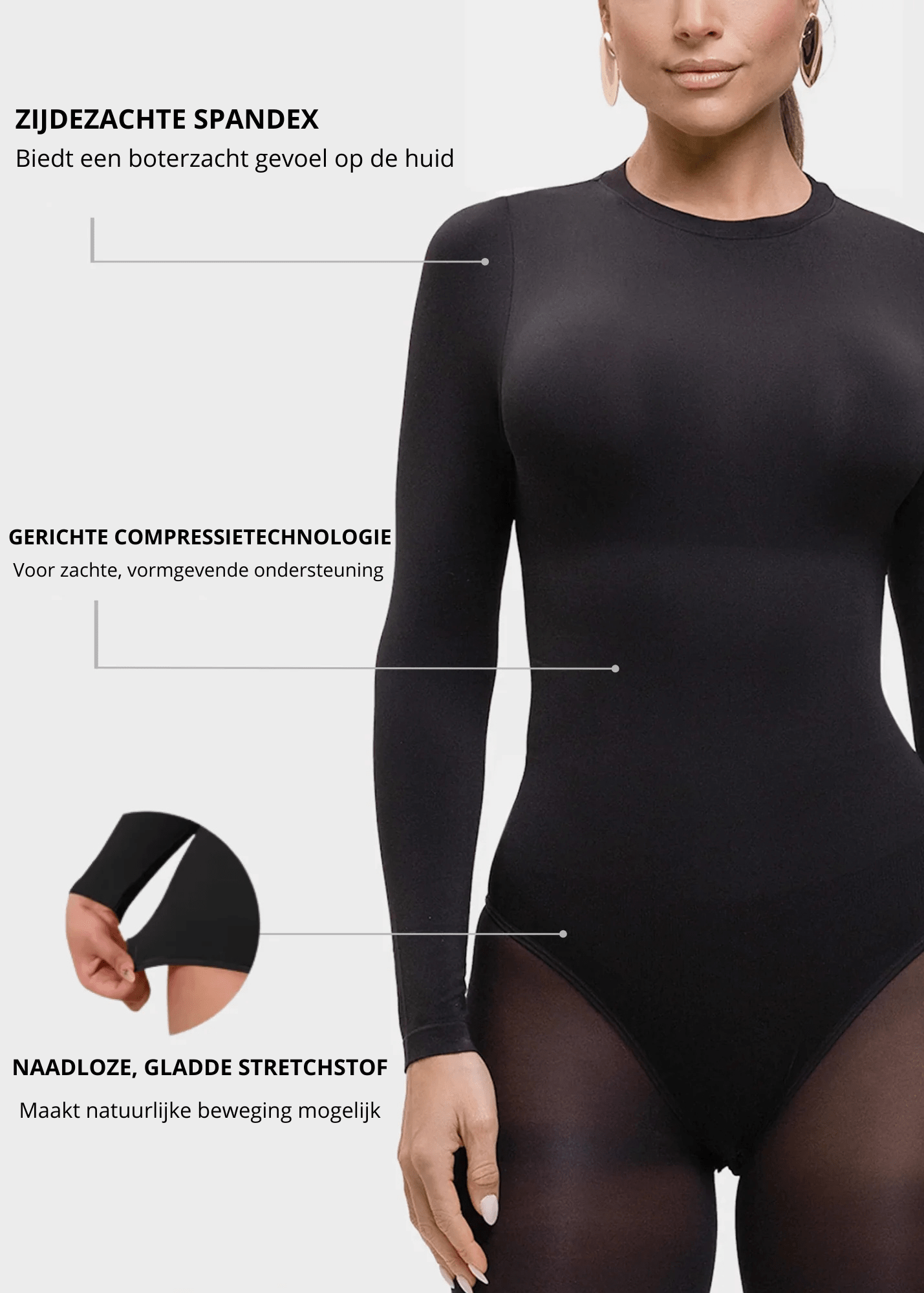 Milena – Ultra-Soft Sculpted Silhouette Naadloze Long-Sleeve Bodysuit