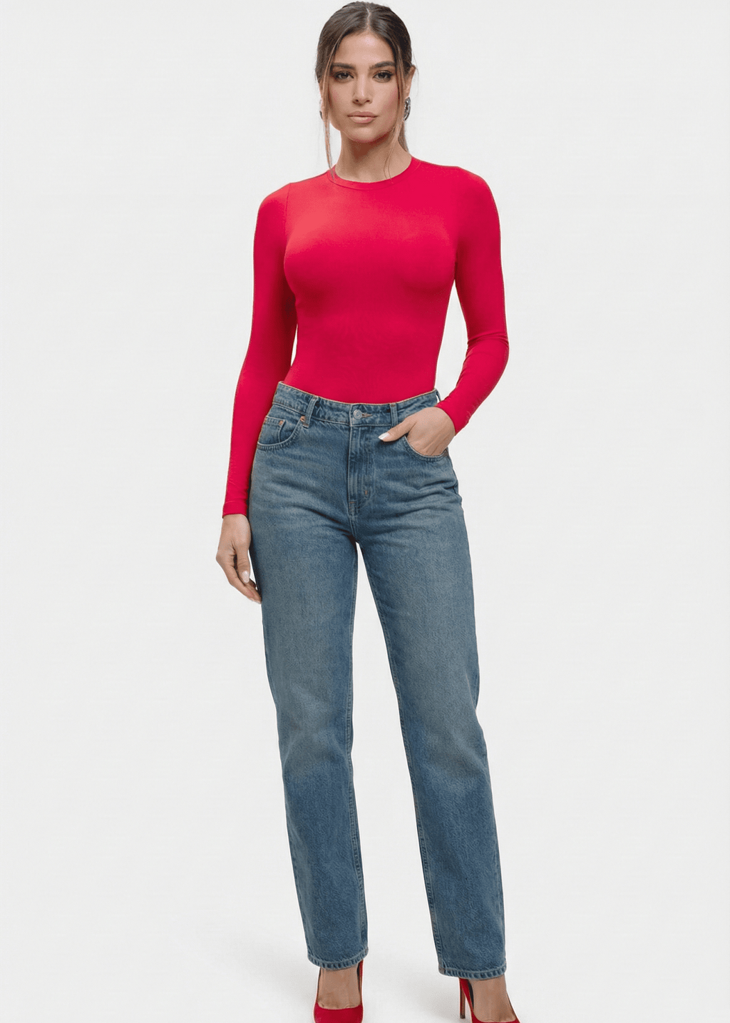 Milena – Ultra-Soft Sculpted Silhouette Naadloze Long-Sleeve Bodysuit