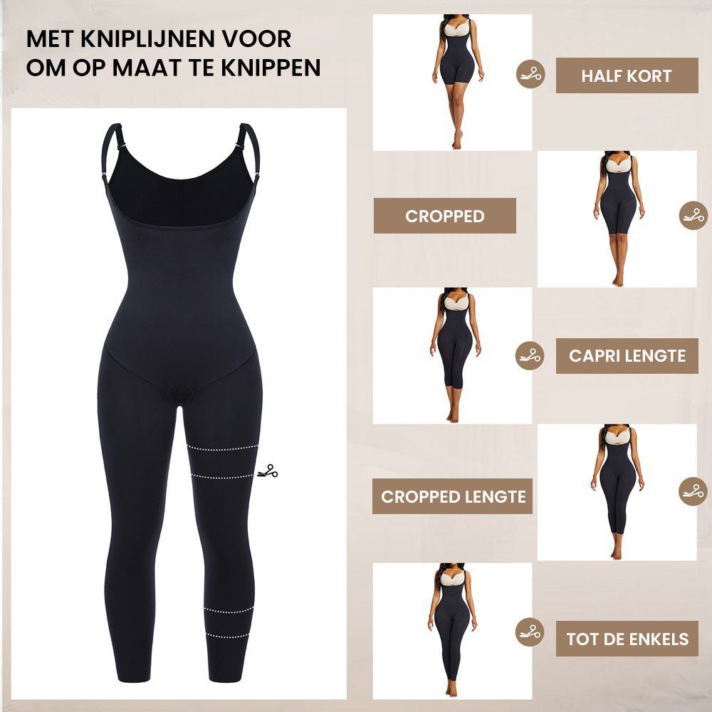 Naomi - Full Body Shaper Open Borst Verstelbare Bandjes