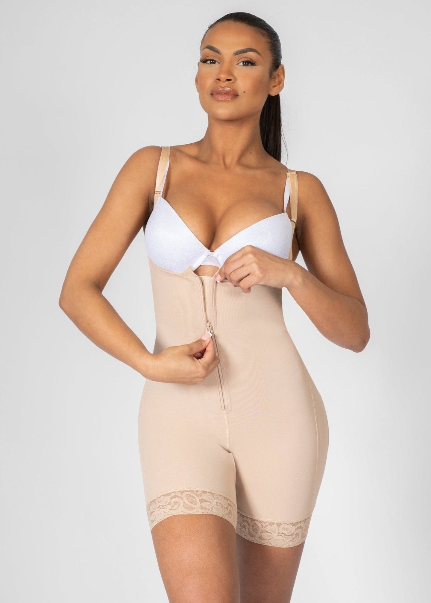 Rebecca - Body Shaper Rits Met Afneembare Schouderbandjes