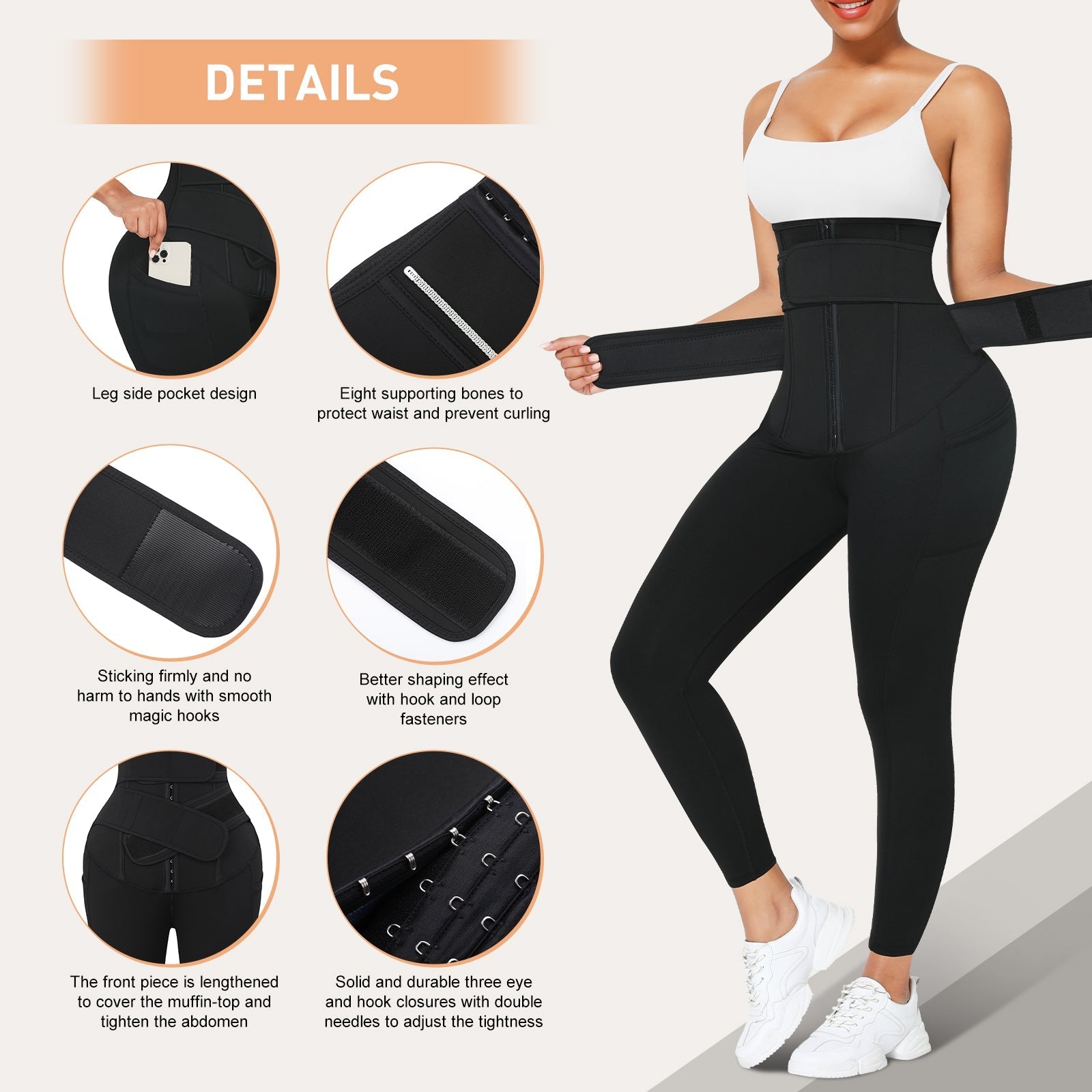 Sofia - Legging Met Waist Trainer En Zweetband