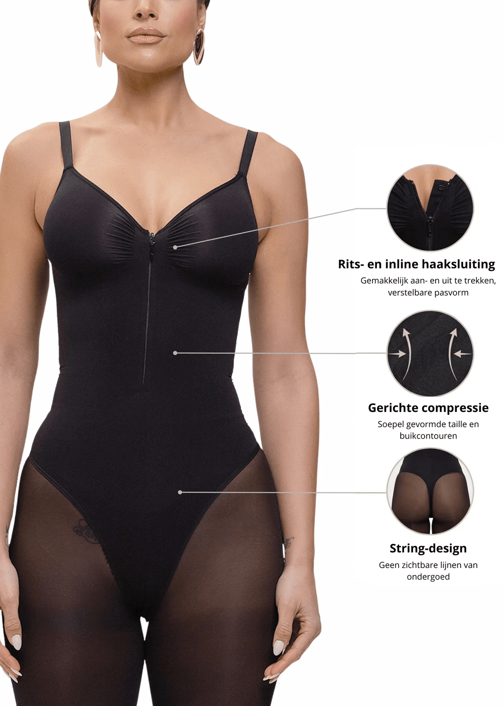 Stefanie Zipper – Extreem Snatching Bodysuit – Borstondersteuning & Interne Clips
