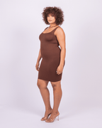 Valencia - Shaper Mini Jurk Vierkante Hals
