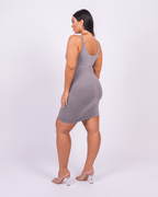 Valencia - Shaper Mini Jurk Vierkante Hals