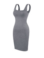 Valencia - Shaper Mini Jurk Vierkante Hals