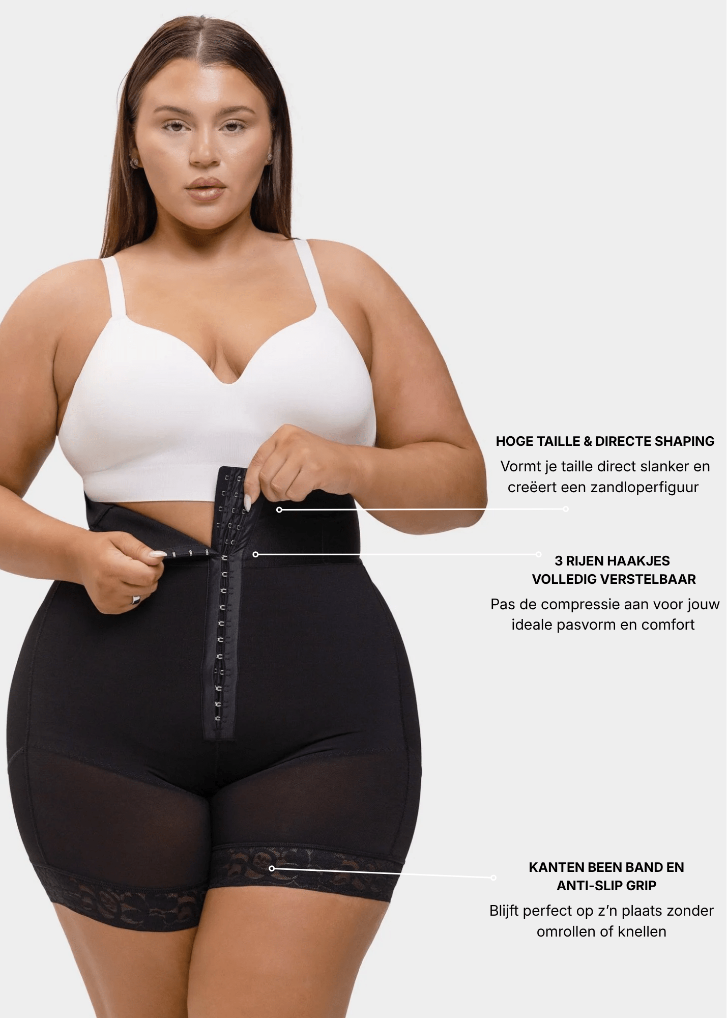 Valentina 2.0 - Hoog Getailleerd Body Shaper 3 Rijen Haakjes En Baleinen